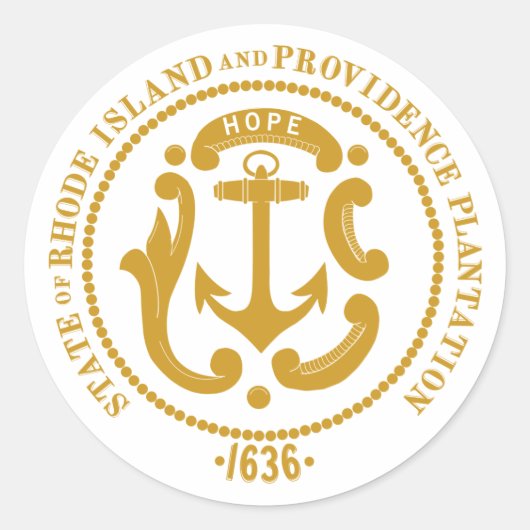 Rhode Island-Zeichen Runder Aufkleber (Vorderseite)