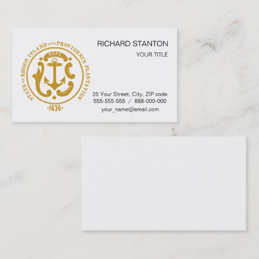 Rhode Island-Zeichen Visitenkarte (Vorne/Hinten)