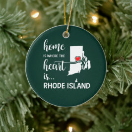 Rhode Island Zuhause ist das Herz Keramik Ornament