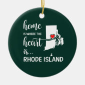 Rhode Island Zuhause ist das Herz Keramik Ornament (Vorne)