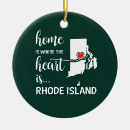 Rhode Island Zuhause ist das Herz Keramik Ornament