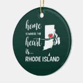 Rhode Island Zuhause ist das Herz Keramik Ornament (Links)