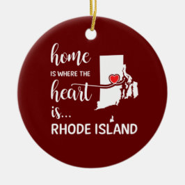 Rhode Island Zuhause ist das Herz Keramik Ornament