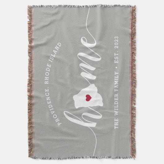 Rhode Island Zuhause Staat Personalisiert Decke (Vorderseite Vertikal)