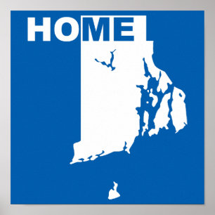 Rhode Island Zuhause Weg Vom Staat Plakat Schild