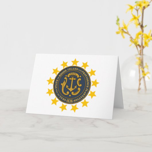 Rhode Islander Flag & Seal, Flag of Rhode Island Karte (Gelbe Blume)