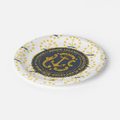 Rhode Islander Flag & Seal, Rhode Island Pappteller (Schrägansicht)