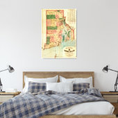 Rhode IslandPanoramakarte Rhode Island Leinwanddruck (Insitu (Schlafzimmer))