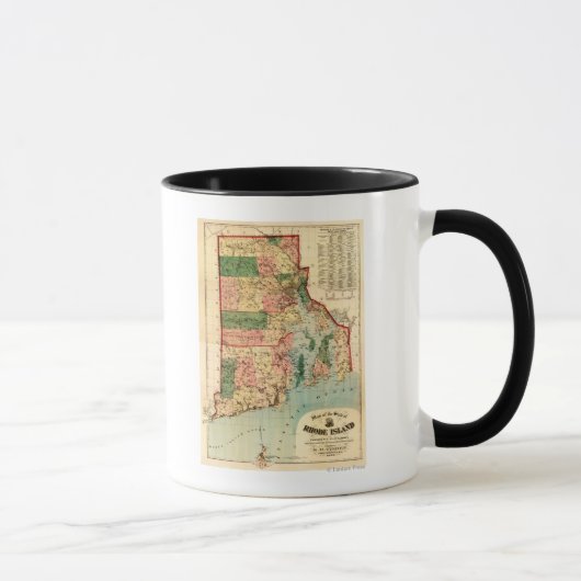 Rhode IslandPanoramakarte Rhode Island Tasse (Rechts)