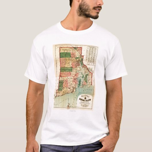 Rhode IslandPanoramic MapRhode Insel T-Shirt (Vorderseite)