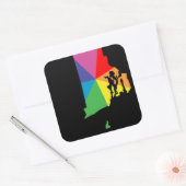 Rhodeninsel platzt quadratischer aufkleber (Umschlag)