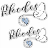 Rhodes Flag im Herzen Griechenlands Aufkleber (Vorderseite)