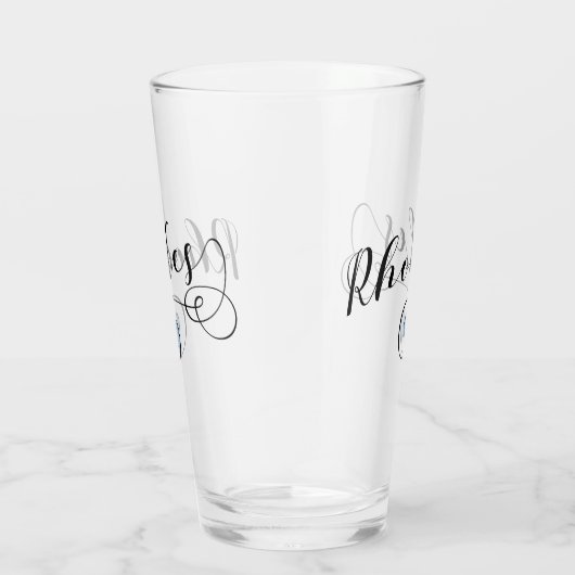 Rhodes Flag im Herzen Griechenlands Glas (Rechts)