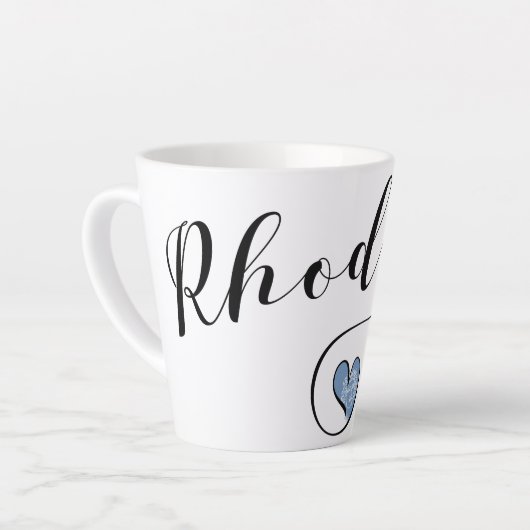 Rhodes Flag im Herzen Griechenlands Milchtasse (Linke Ecke)