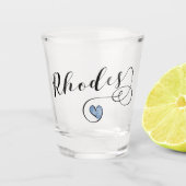 Rhodes Flag im Herzen Griechenlands Schnapsglas (Vorderseite)