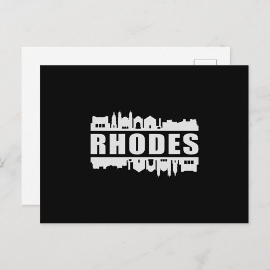 Rhodes Greece City Skyline Cityscape Funny Gift Postkarte (Vorne/Hinten)