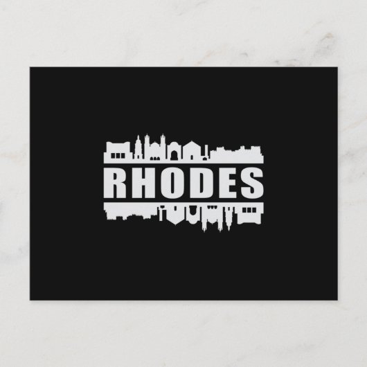 Rhodes Greece City Skyline Cityscape Funny Gift Postkarte (Vorderseite)
