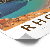 Rhodes Greece Illustration Travel Art Vintag Poster (Ecke)