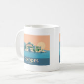 Rhodes Greece Pastel Travel - Mittelalterliche Alt Kaffeetasse (Vorderseite Links)