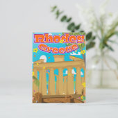 Rhodes Greece Reiseplakat. Postkarte (Stehend Vorderseite)