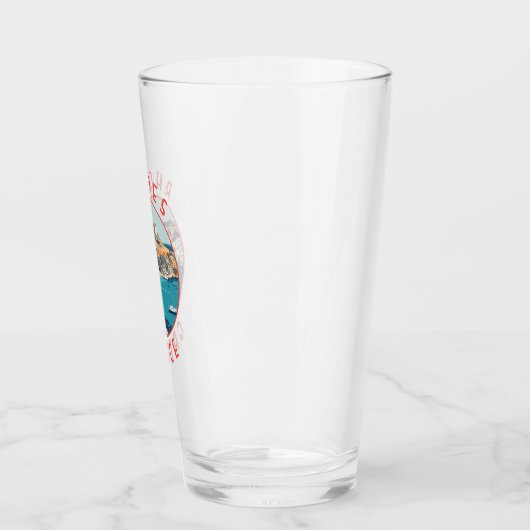Rhodes Greece Retro-Distressed Circle Glas (Links)