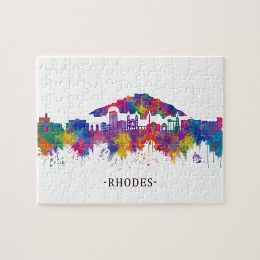 Rhodes Greece Skyline Puzzle (Horizontal)