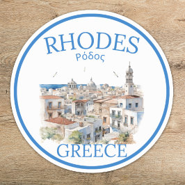 Rhodes Greece Watercolor – Greek Island Travel Aufkleber