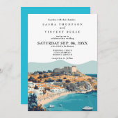 Rhodes Greece Wedding Invitation Retro Einladung (Vorne/Hinten)