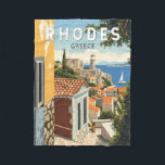 Rhodes Griechenland Altstadt Reisen Vintag Fleecedecke<br><div class="desc">Rhodes Retrovektorreisdesign. Rhodos,  die größte der Dodekaner-Inseln Griechenlands,  ist bekannt für seine Badeorte und die alten Ruinen.</div>