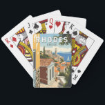 Rhodes Griechenland Altstadt Reisen Vintag Spielkarten<br><div class="desc">Rhodes Retrovektorreisdesign. Rhodos,  die größte der Dodekaner-Inseln Griechenlands,  ist bekannt für seine Badeorte und die alten Ruinen.</div>