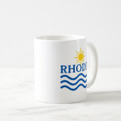 RHODES Griechenland. Sun Waves Kaffeetasse (VorderseiteRechts)