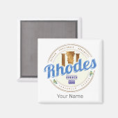 Rhodes Griechenland Vintage Insel Aegean Souvenir Magnet (Vorderseite/Rückseite)