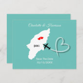 Rhodes, griechisches Hochzeitsziel Save the Date (Vorne/Hinten)