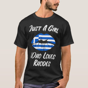 Rhodes Lips Liebe Griechische Flagge T-Shirt