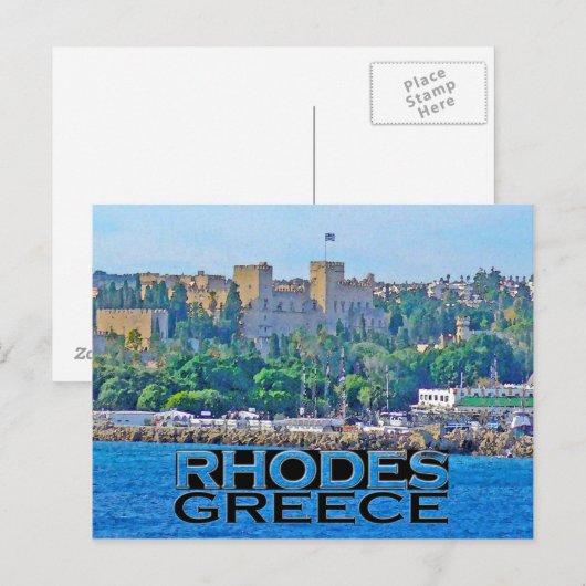 Rhodes Postkarte (Vorne/Hinten)