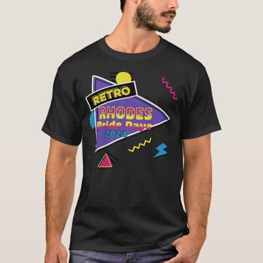 Rhodes Pride Days 2024 Retro Rhodes T-Shirt (Vorderseite)