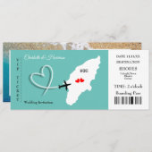 Rhodes Wedding Destination Ticket Boarding Pass Einladung (Vorne/Hinten)