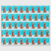 Rhodesian Rdgeback im Schnee mit Weihnachtsgeschen Geschenkpapier (Flach)