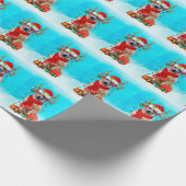 Rhodesian Rdgeback im Schnee mit Weihnachtsgeschen Geschenkpapier (Ecke)
