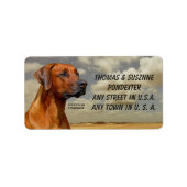 RHODESIAN RIDGBACK ADRESSAUFKLEBER (Vorne)