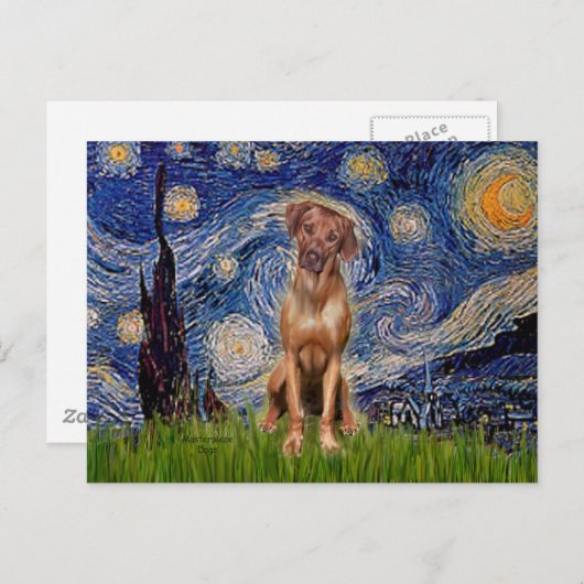 Rhodesian Ridgeback 1 - Starry Night Postkarte (Vorne/Hinten)