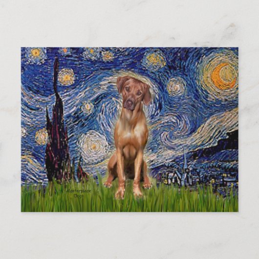 Rhodesian Ridgeback 1 - Starry Night Postkarte (Vorderseite)