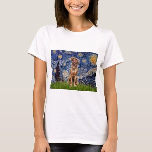 Rhodesian Ridgeback 1 - Starry Night T-Shirt (Vorderseite)