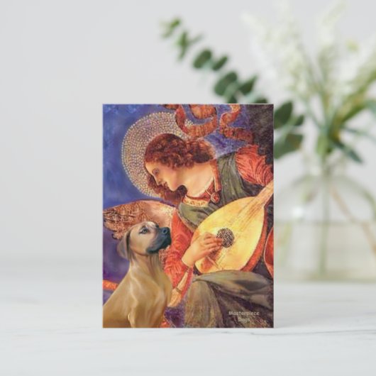 Rhodesian Ridgeback 2 - Mandolin Angel Postkarte (Stehend Vorderseite)