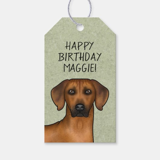 Rhodesian Ridgeback African Lion Dog Breed Green Geschenkanhänger (Vorderseite)