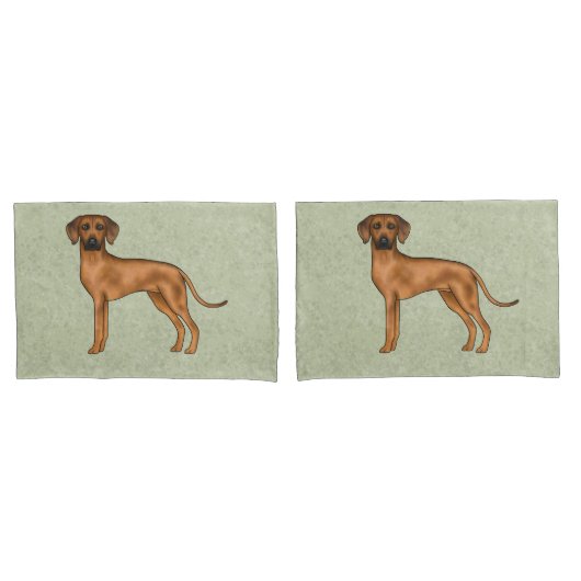 Rhodesian Ridgeback African Lion Dog Breed Green Kissenbezug (Vorderseite-Set)