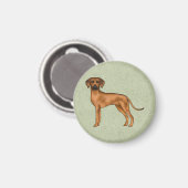 Rhodesian Ridgeback African Lion Dog Breed Green Magnet (Vorderseite/Rückseite)