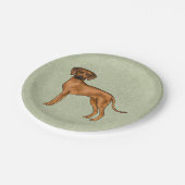 Rhodesian Ridgeback African Lion Dog Breed Green Pappteller (Schrägansicht)