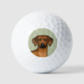 Rhodesian Ridgeback African Lion Dog Head Green Golfball (Vorderseite)