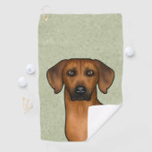 Rhodesian Ridgeback African Lion Dog Head Green Golfhandtuch (Insitu)